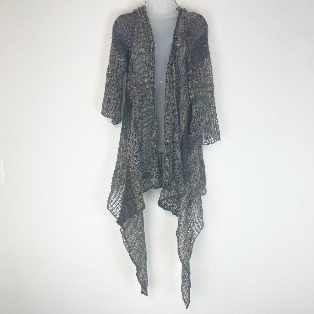 Relais Mohair Blend Cardigan Boho Lagenlook Fairy Grunge Indie Asymmetrical Sz M